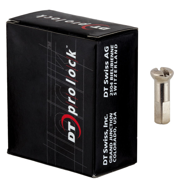 Dt Swiss Spoke Nipple Brass 2.0X14Mm Prolock/Prohead Silver Box Of 100
