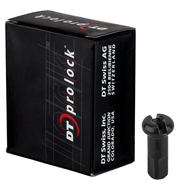 Dt Swiss Spoke Nipple Brass 2.0X12Mm Prolock Black Box Of 100