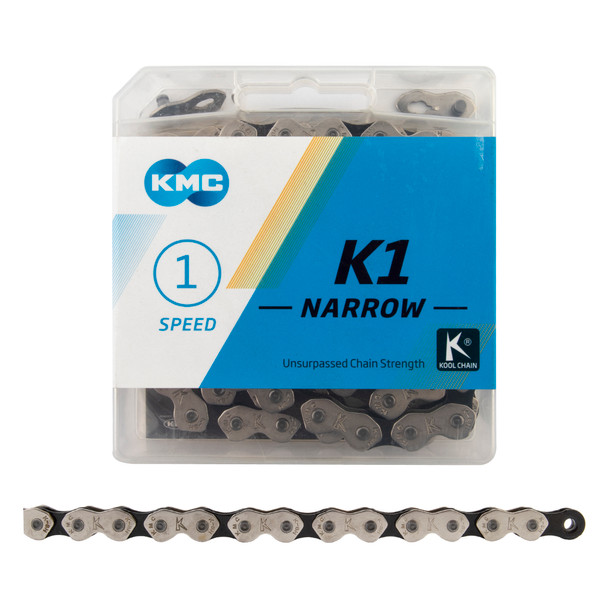Kmc Chain K1 Narrow 1-Speed Silver/Black 112L