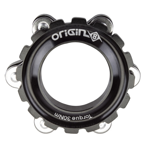 Origin8 Brake Part Disc Adapter 6H/Center Lock Black For Thru-Axle