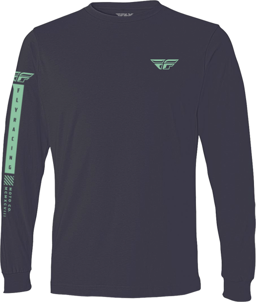 Fly Racing Fly Tribe Long Sleeve Tee Navy/Green Lg 352-4162L
