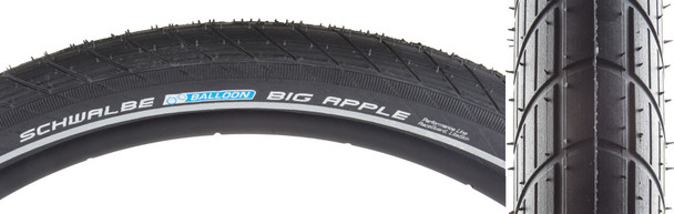 Schwalbe Tire Big Apple 26X2.35 Perf Lite R-Guard Black/Bsk/Ref Endurance E25 Wire
