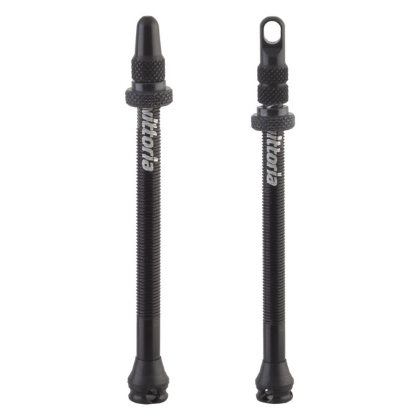 Vittoria Valve Tubeless Multiway Presta Valve 80Mm Alloy Black Pair