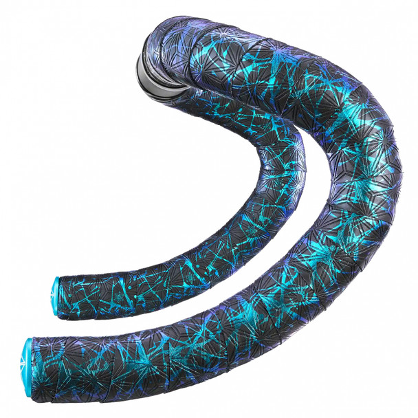 Supacaz Tape & Plugs Super Sticky Kush Splat Blue With Blue Star Plugs