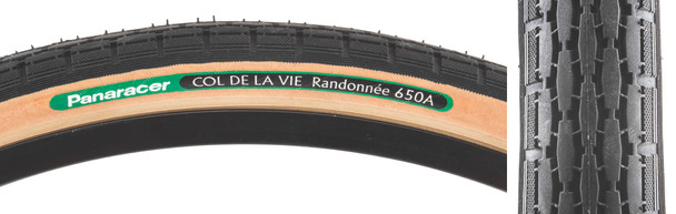 Panaracer Tire Randonnee 26X1-3/8 650A Wire Black/Ysk