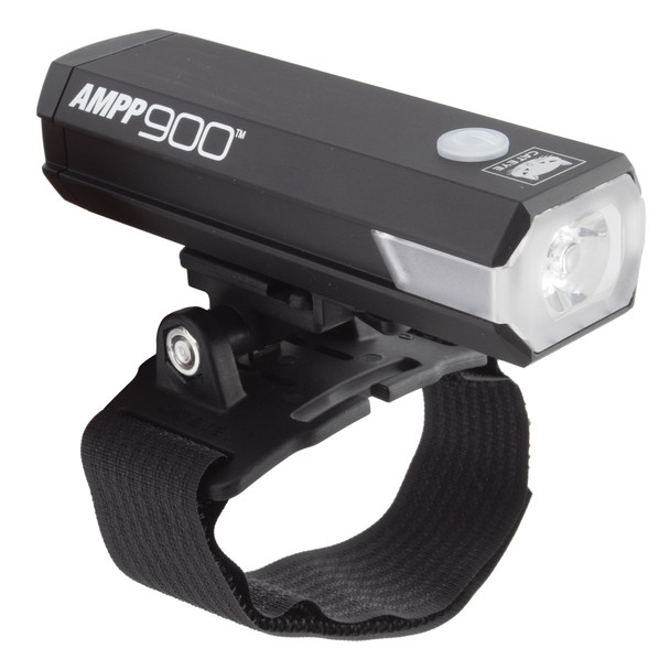 Cateye Light Hl-El089Rc Ampp900 Usb With Helmet Mount Black