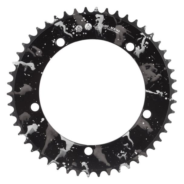 Origin8 Chainring Splat Trk 144Mm 50-Tooth Alloy 1/8 Black-Ano With Silver/White