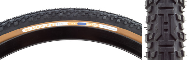 Panaracer Tire Gravelking X1 700X45 Fold Tubeless Black/Tan