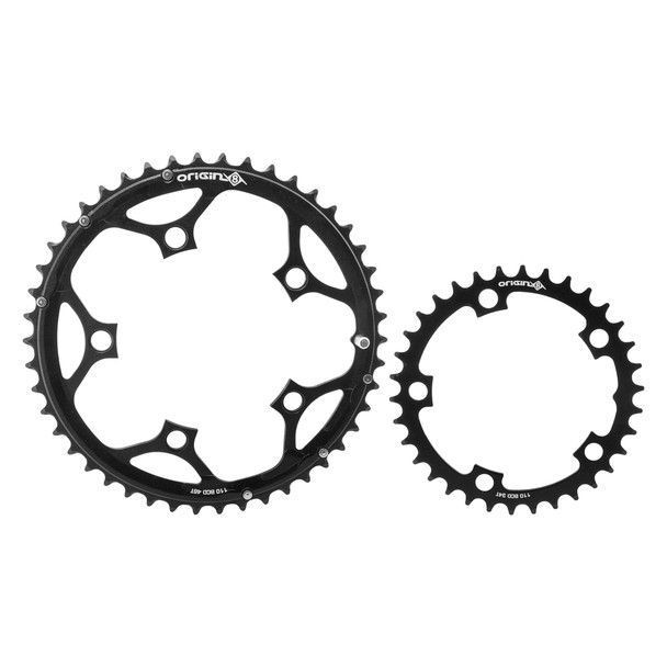 Origin8 Chainring Thruster 110Mm 34/46-Tooth 10/11-Speed 5B Set Black