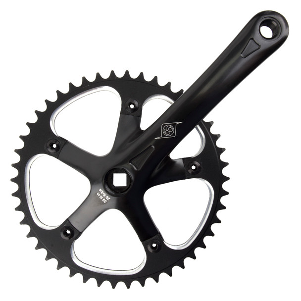 Origin8 Crankset P/P Track 175X46 3/32 Sq Black/Black