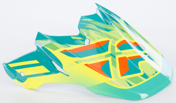 Fly Racing F2 Carbon Short Helmet Visor Teal/Hi-Vis 73-4618