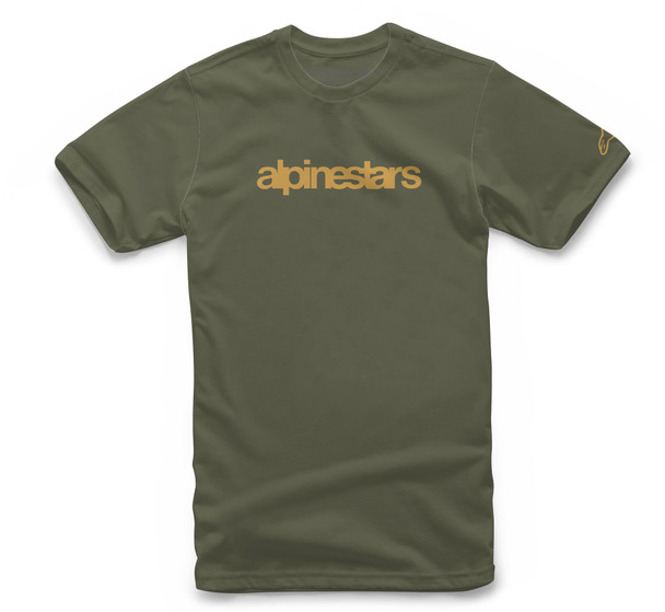 Alpinestars Heritage Logo Tee Military/Gold Sm 1213-72540-6959-S
