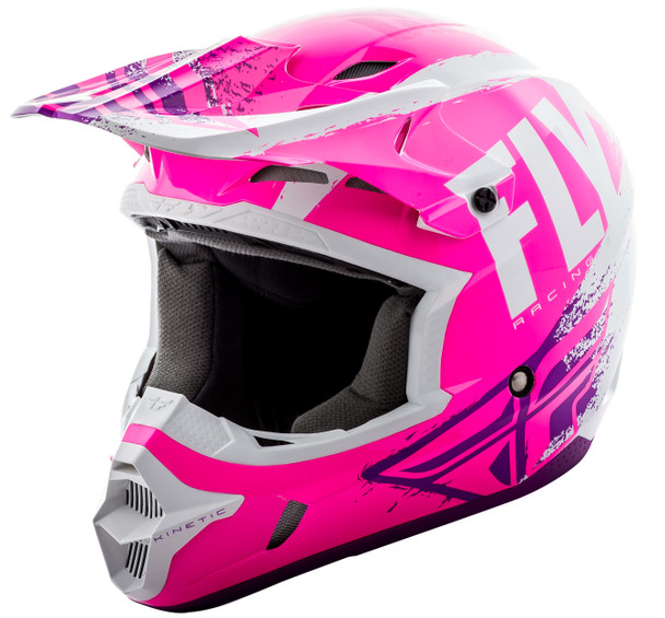 Fly Racing Kinetic Burnish Helmet Pink/White/Purple Xl 73-3399-8-X