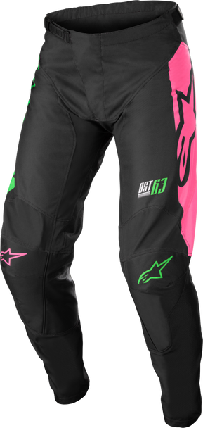 Alpinestars Racer Compass Pants Blk/Grn Neon/Pink Fluo Sz 28 3722122-1669-28