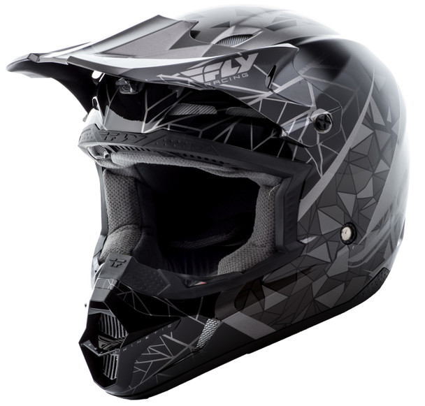 Fly Racing Kinetic Crux Helmet Black/Silver 2X 73-33812X