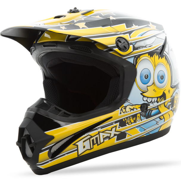 Gmax Youth Gm-46.2Y Superstar Helmet Black/Yellow Yl G3465232 Tc-4