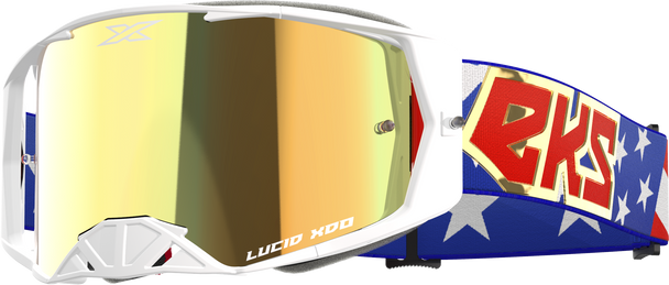 EKS Brand Lucid Goggle Usa Stars And Stripes Gold Mirror Lens 067-12024