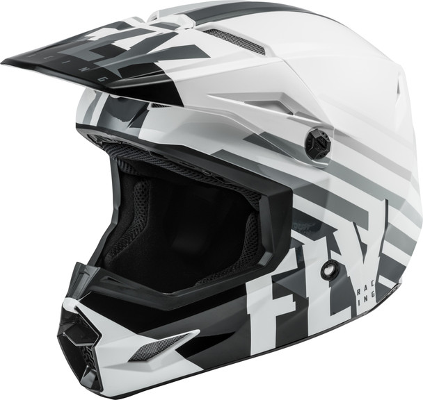 Fly Racing Kinetic Thrive Helmet White/Black/Grey Lg 73-3502L