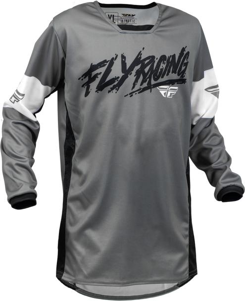Fly Racing Youth Kinetic Khaos Jersey Grey/Black/White Ym 376-421Ym