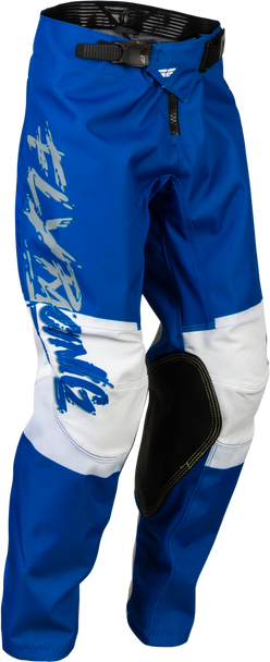 Fly Racing Youth Kinetic Khaos Pants Light Grey/Blue/White Sz 26 376-43326