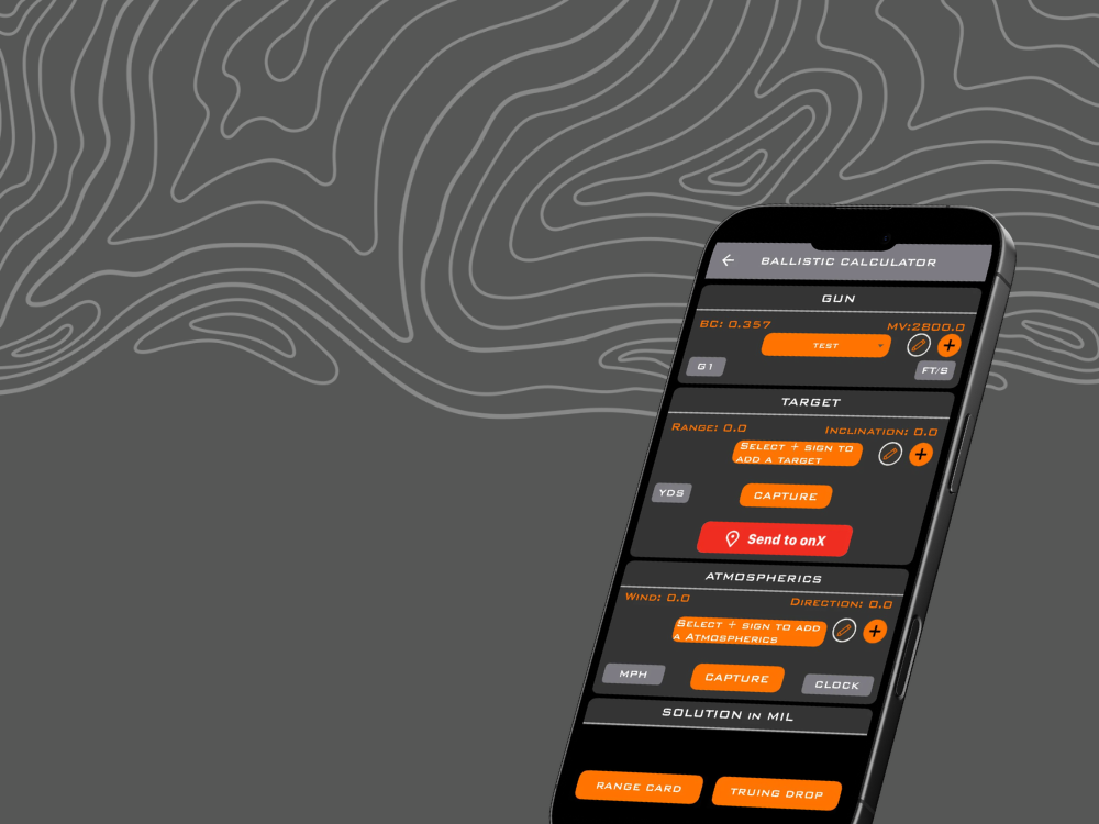 Horus ballistic app feature screen