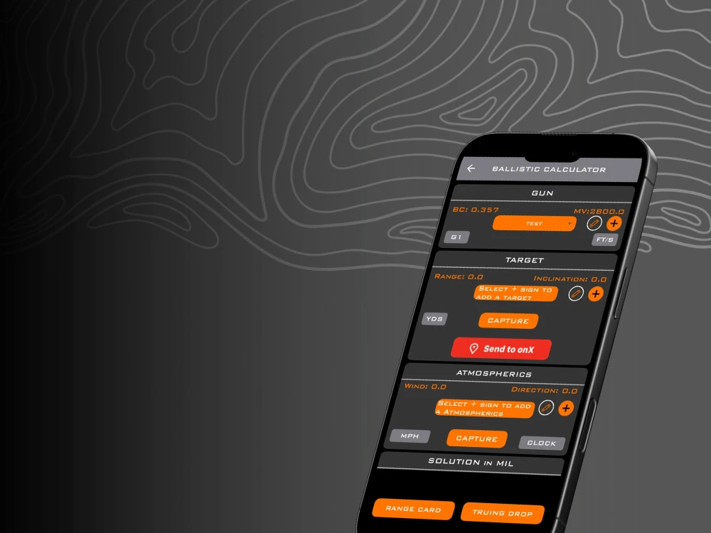 Horus ballistic app feature screen