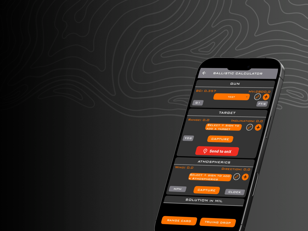 Horus ballistic app feature screen