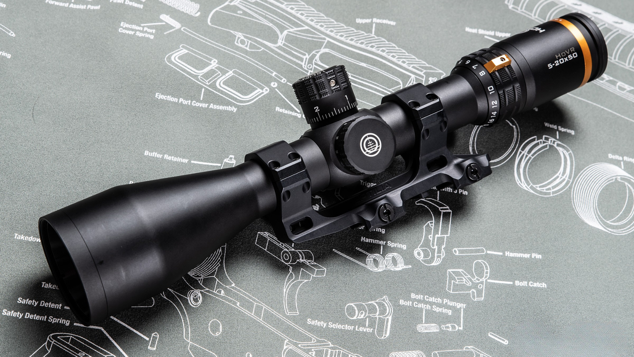 Horus HoVR LPVO riflescope on a range barricade