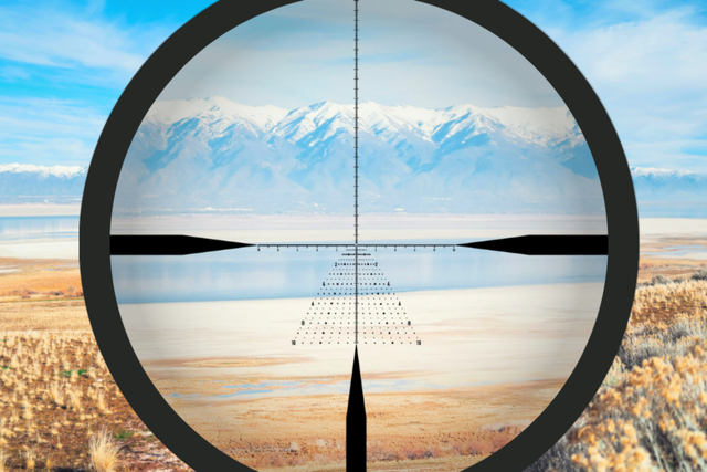 Horus riflescope in mountain terrain