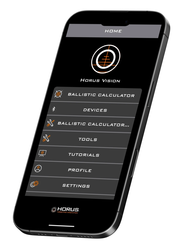 Horus Ballistics App home screen