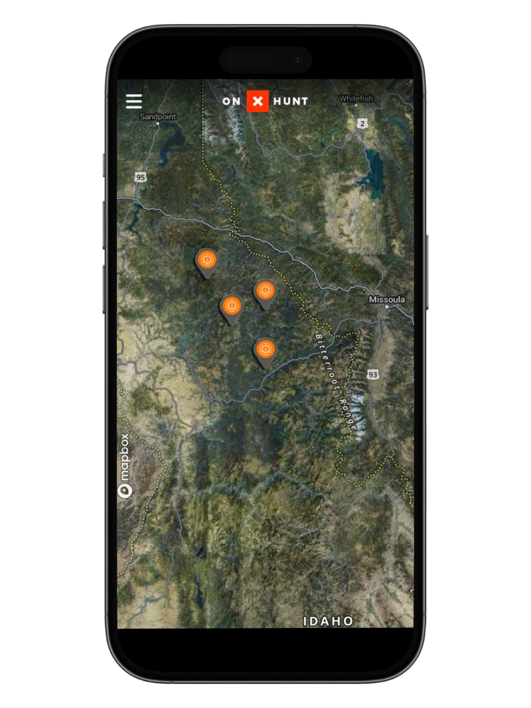 onX hunt app waypoint screen