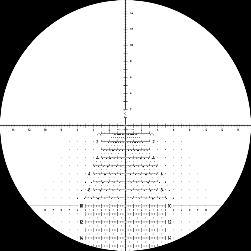 Labeled TREMOR5 reticle dimensions diagram