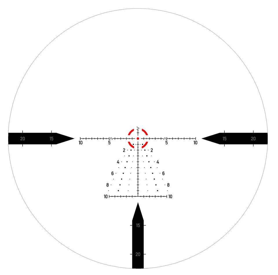 Labeled TREMOR7™ reticle dimensions diagram
