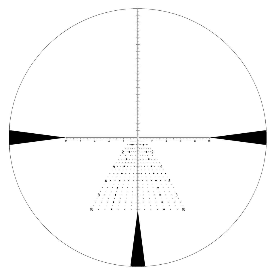 Labeled TREMOR9 reticle dimensions diagram