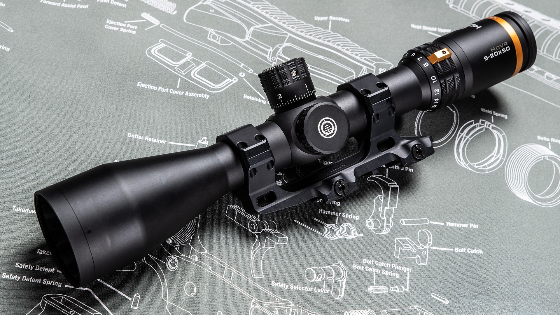 Horus HoVR LPVO riflescope on a range barricade