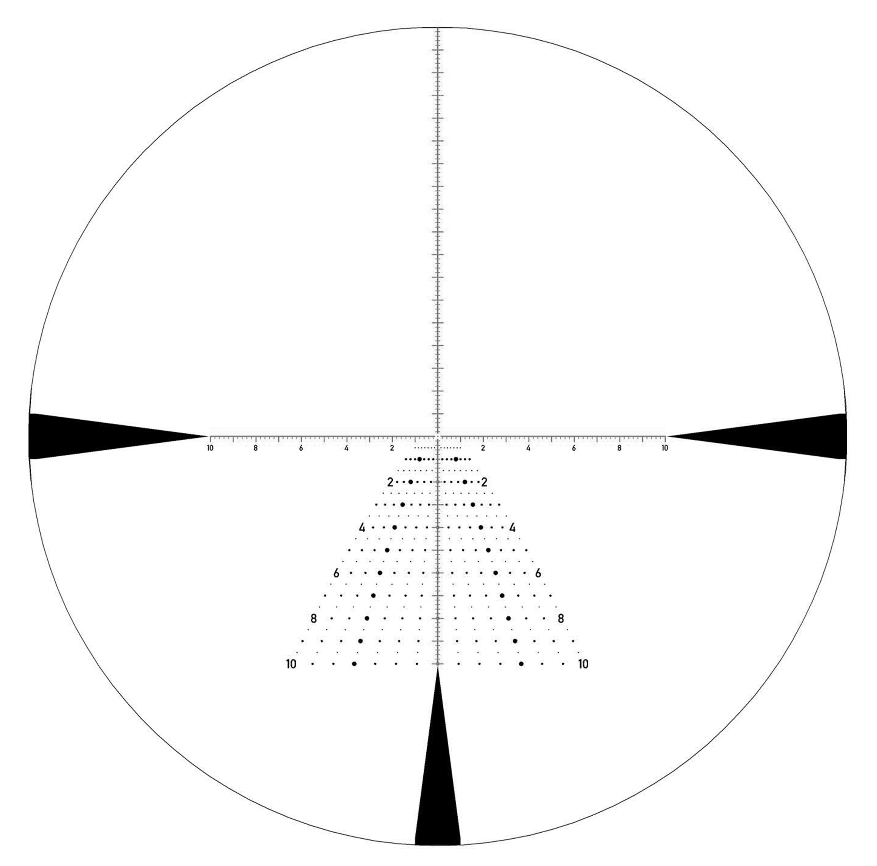 Labeled TREMOR9 reticle dimensions diagram