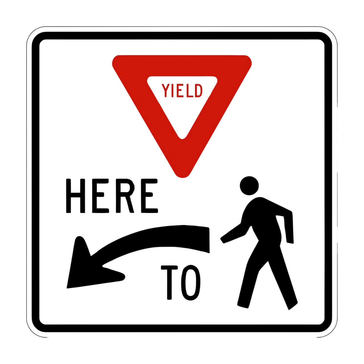 R1-5L Yield Here to Pedestrians Symbol