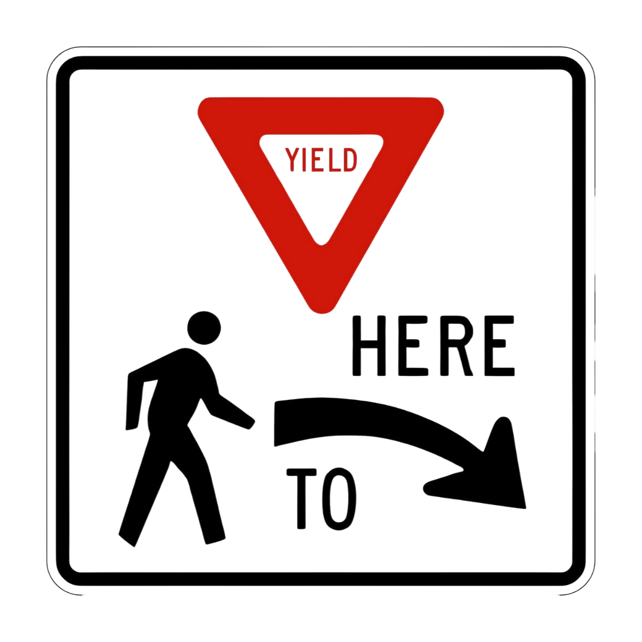 R1-5R Yield Here to Pedestrians Right Symbol R1-5R Yield Here to Pedestrians Right Symbol