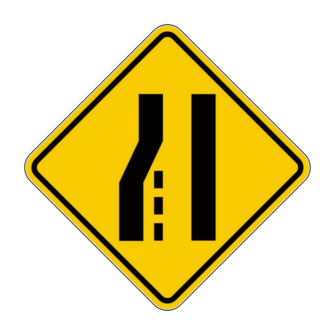 W4-2 Lane Ends Symbol