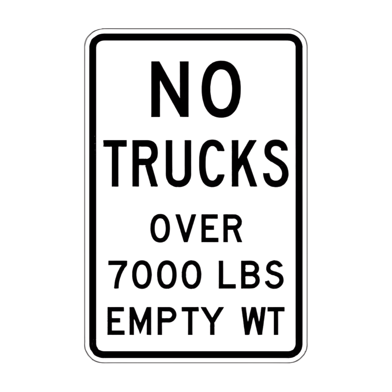 R12-3 No Trucks Over X Lbs Empty Weight