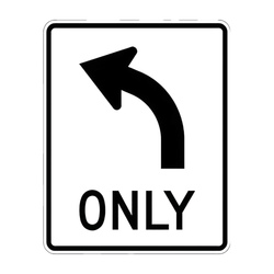 R3-5L Mandatory Movement Lane Control Left