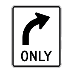 R3-5R Mandatory Movement Lane Control Right