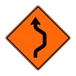 W24-1 Double Reverse Curve (1 Lane)
