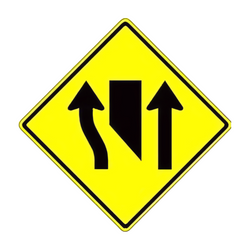W9-3a Center Lane Closed Ahead Symbol