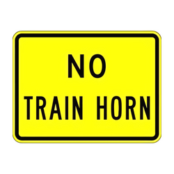 W10-9 No Train Horn Plaque