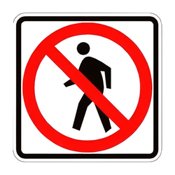R9-3a No Pedestrian Crossing Symbol