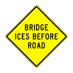 W8-13 Bridge Ices Before Road