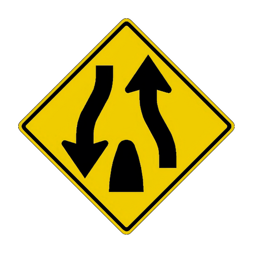 W6-2 Divided Highway Ends Symbol