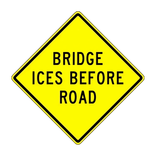 W8-13 Bridge Ices Before Road