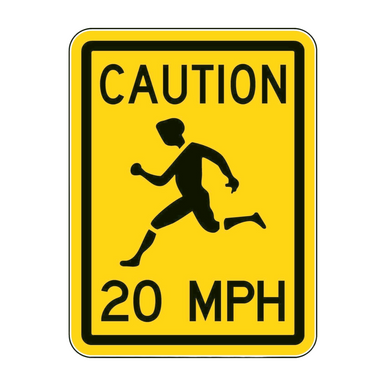 W15-12 Children Playing Speed Limit